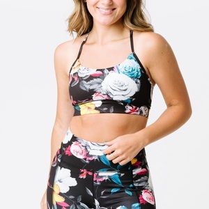 ZYIA ✨LIMITED EDITION✨ Dark Floral Mesh Sports Bra
